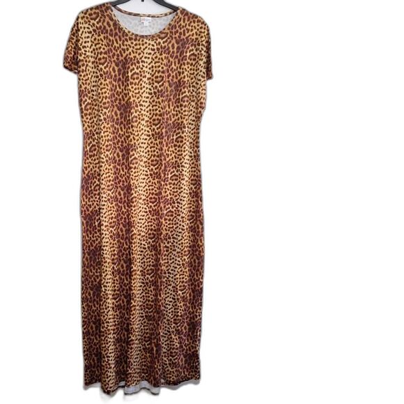 A LulaRoe Women's Plus Sized Maxi Dress Leopard Print Cocktail Party Casual 2X - Picture 1 of 10